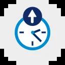 Icon zeigt Uhr mit Pfeil