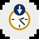 Icon zeigt Uhr mit Pfeil