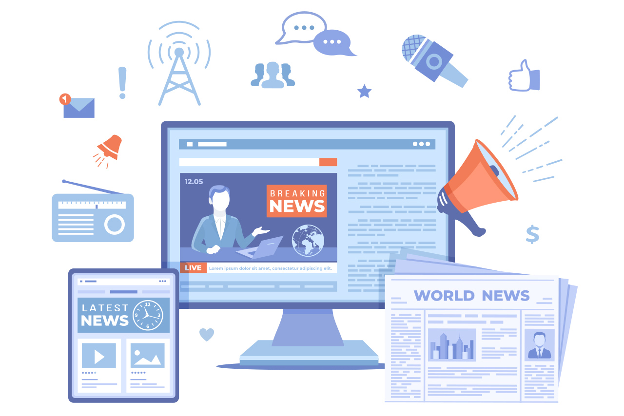 GS1 Austria Newsroom Symbolgrafik, die einen Newsroom symbolisiert