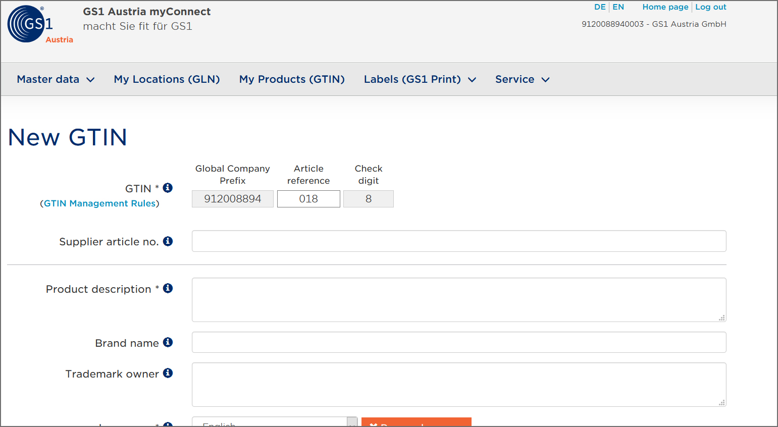 GS1 myConnect Screenshot aus GS1 myConnect