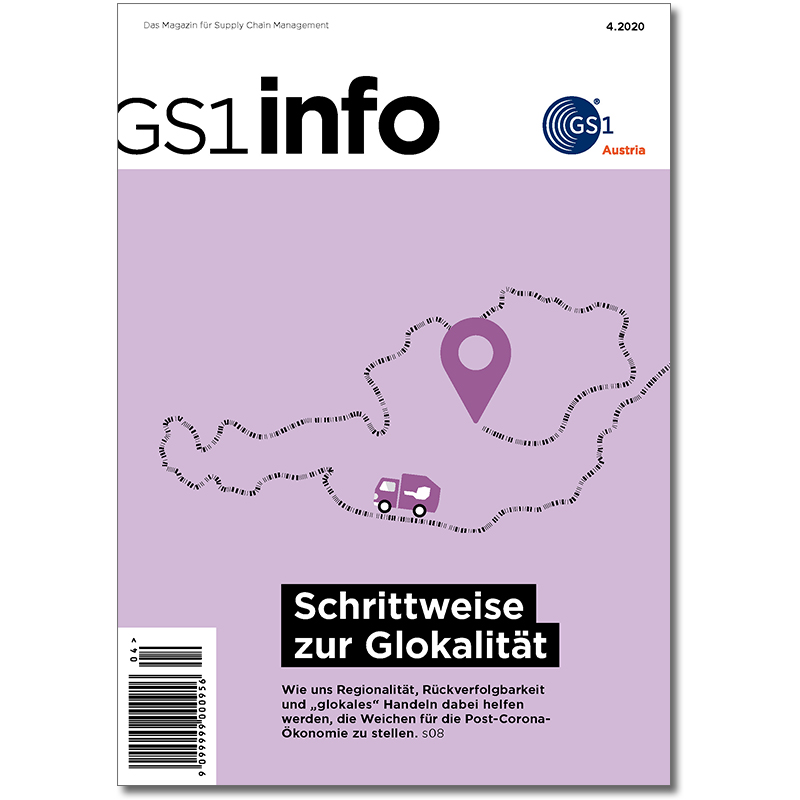Aktuelle Ausgabe der GS1 info 4.2020 Cover Fachmagazin GS1 info 4.2020