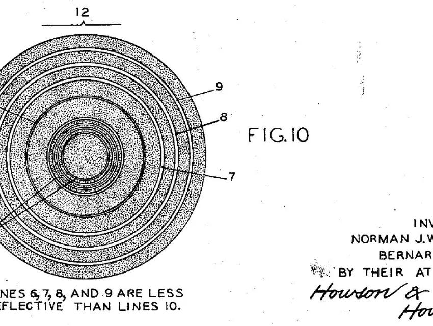 Bild vom Patent von Norman J. Woodland und Bernard Silver