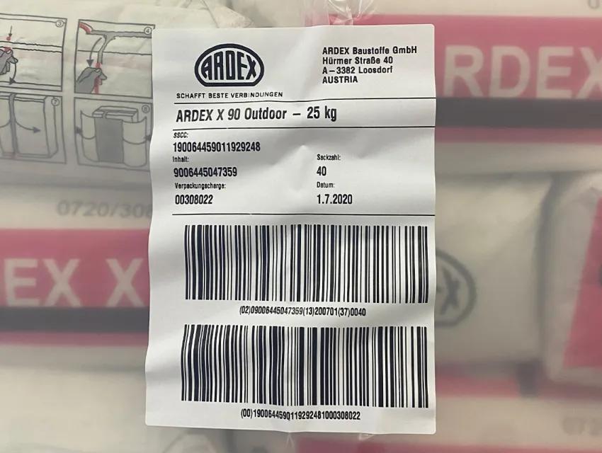 GS1 Transportetikett bei ARDEX