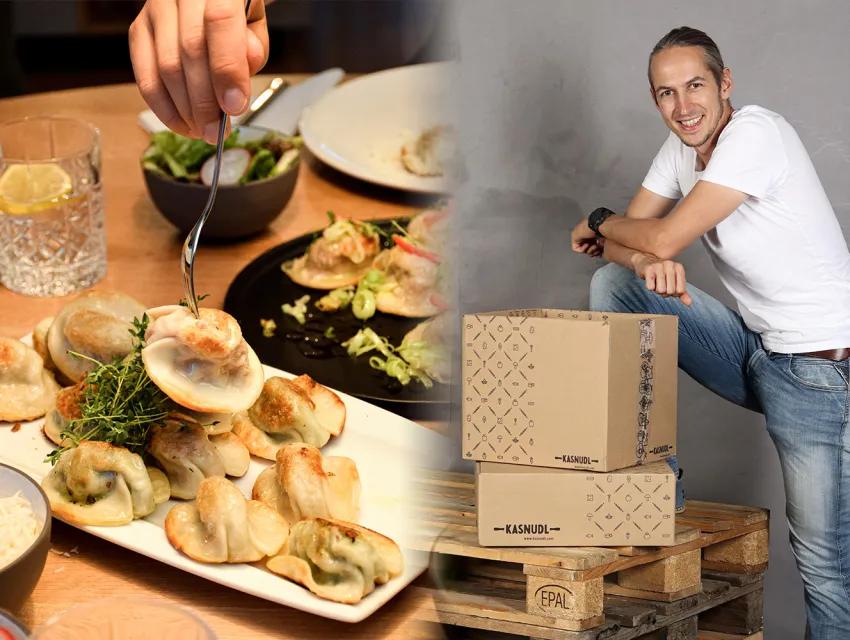 Kasnudl am Tisch und Andreas Schrittesser