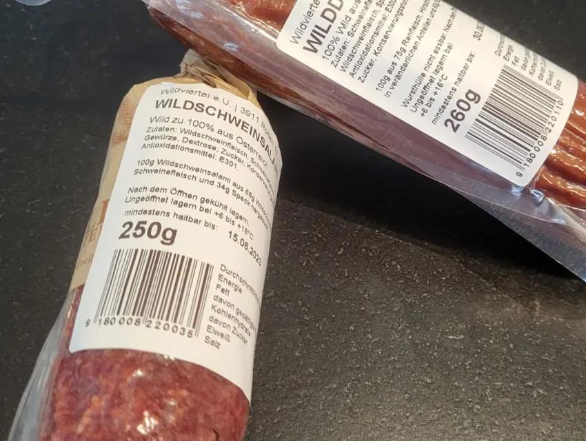 Wildviertler Wurst mit EAN-13