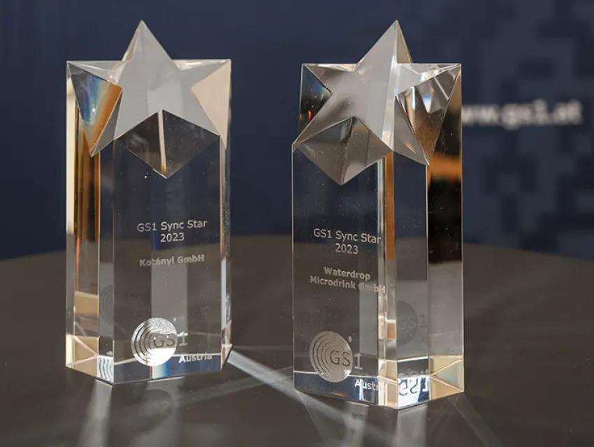 Foto der GS1 Sync Stars Trophäen 