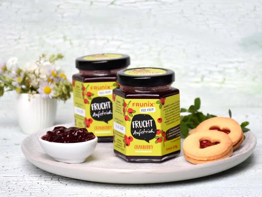 Produktbild zeigt den Cranberry-Fruchtaufstrich von FRUNIX