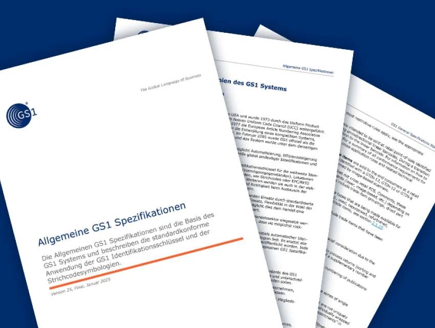 Drei Seiten aus den Allgemeinen GS1 Spezifikationen Version 25