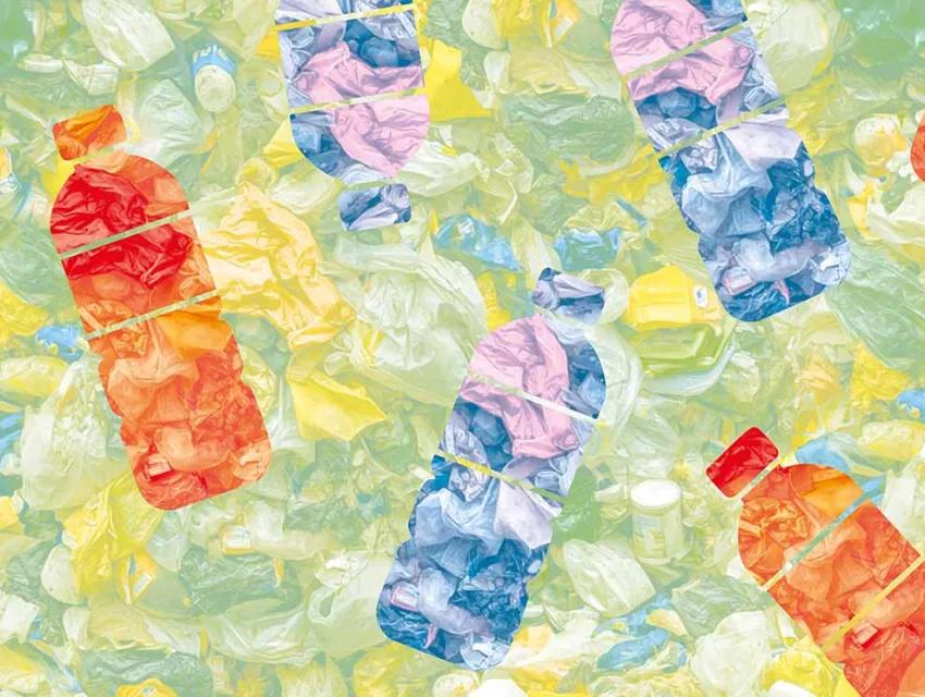 Illustration von Plastik-Müll