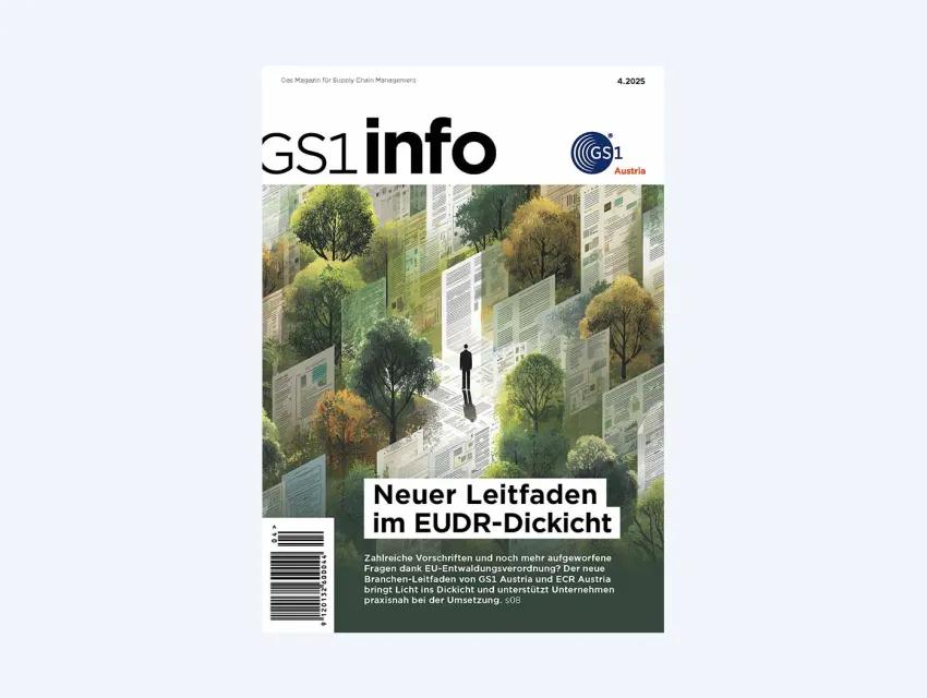 GS1 info 4.2025 mit Schwerpunkt „EU-Entwaldungsverordnung EUDR“