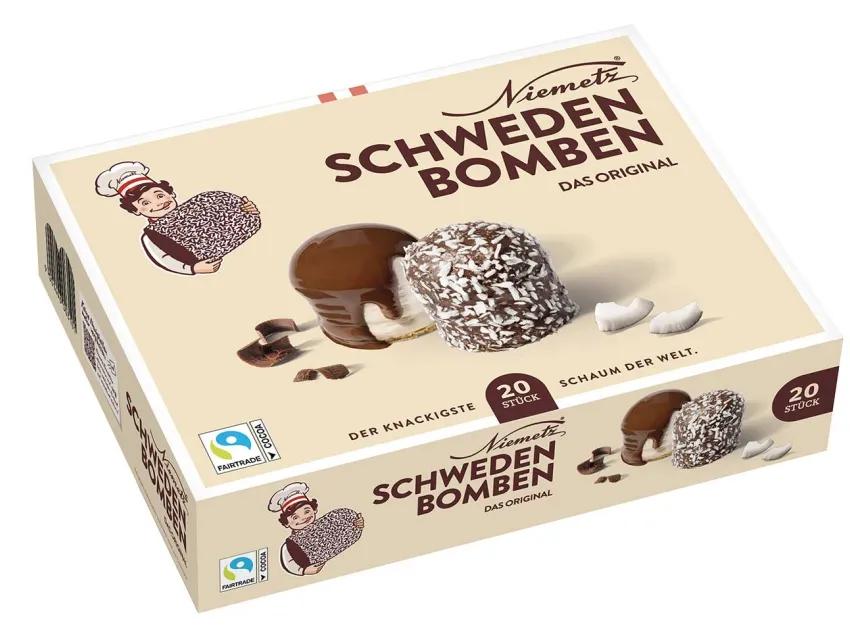 Verpackung von Niemetz Schwedenbomben mit kreativem Strichcode