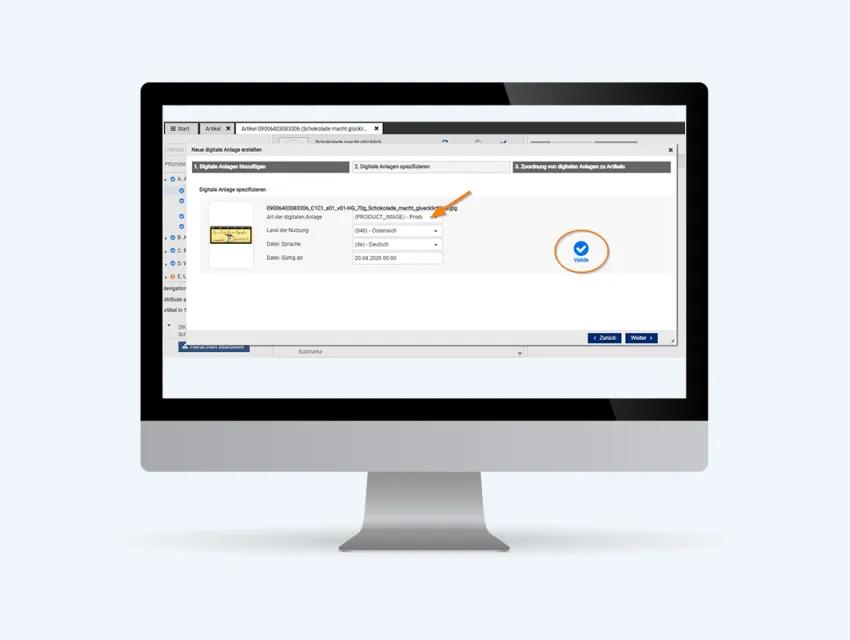 Screenshot aus GS1 Sync mit Digital Asset Management