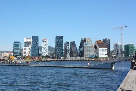 Das Barcode-Projekt in Oslo Foto-Skyline eines Barcode-Projektes