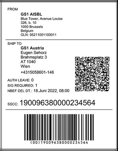 GS1 Transportetikett mit QR Code