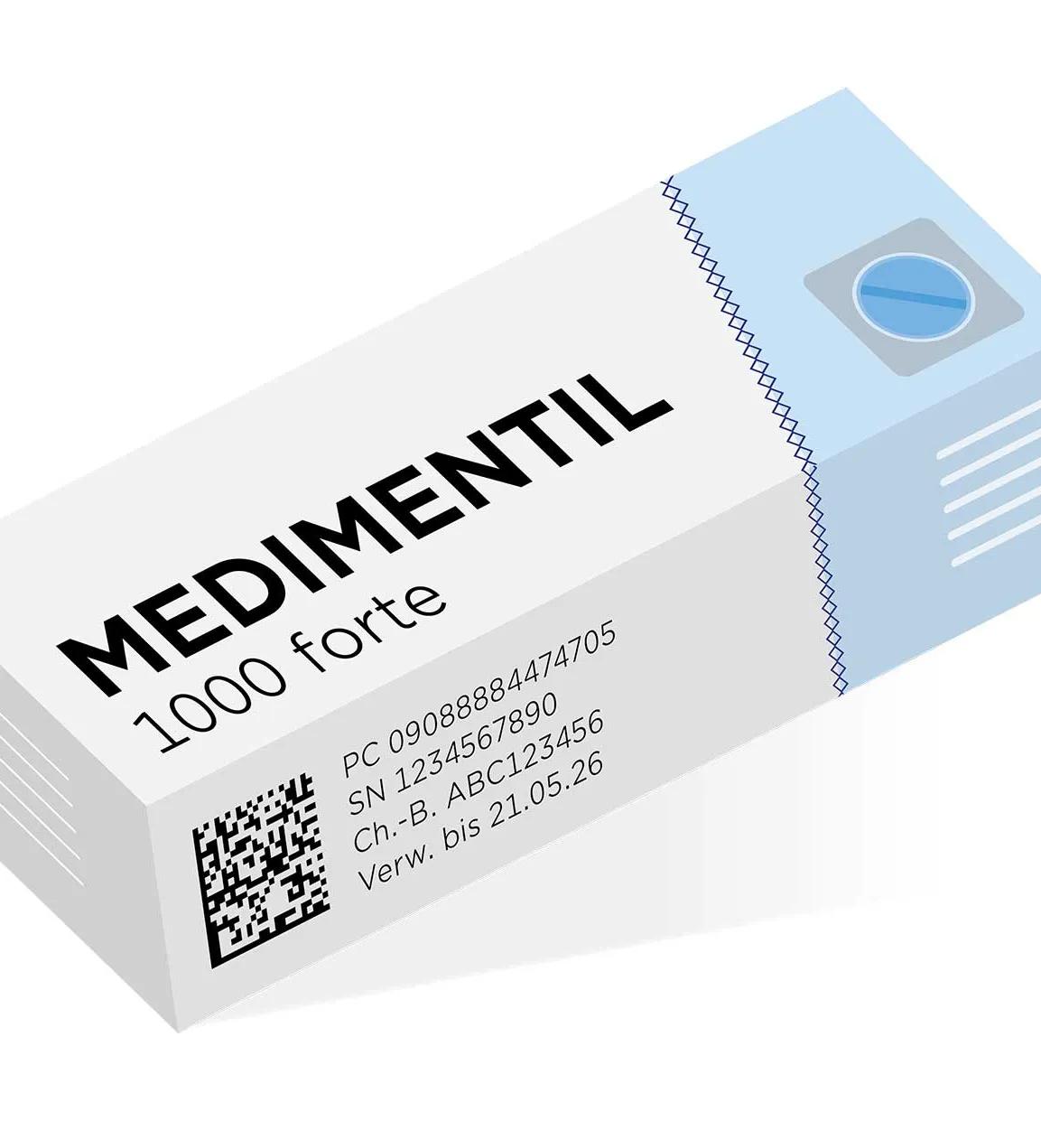 2D Codes im Gesundheitswesen: Illustration einer Arzneimittel-Packung mit GS1 DataMatrix 