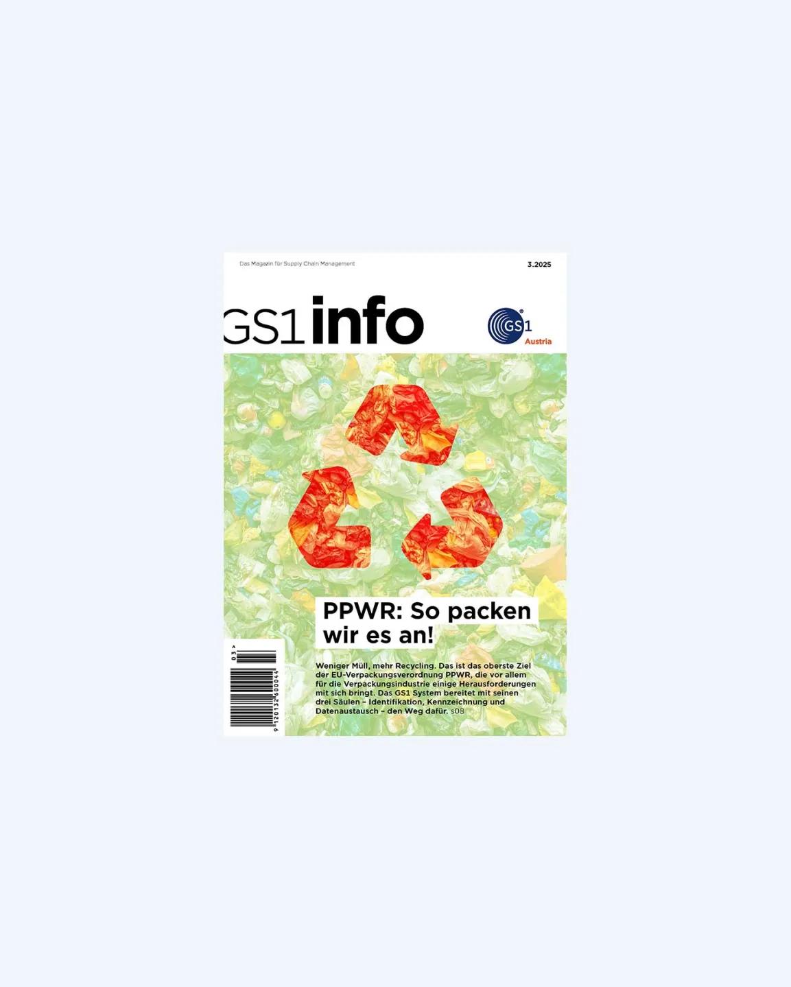 GS1 info 3.2025 mit Schwerpunkt „EU-Verpackungsverordnung PPWR“