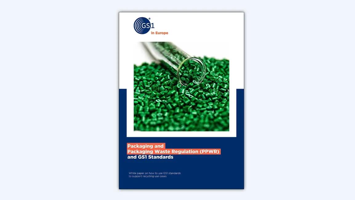 Cover des Whitepapers „Packaging and Packaging Waste Regulation (PPWR) and GS1 Standards“