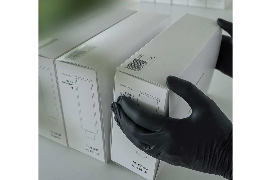 GS1 Strichcode EAN-13 auf der Verpackung von Mana Health Technologies