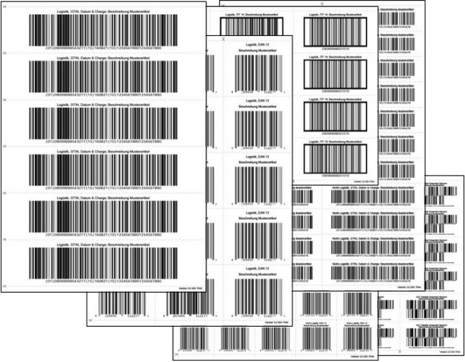 Abbildung von Etiketten für Handelseinheiten