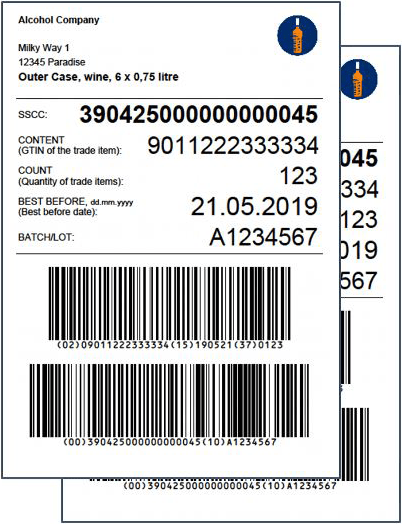 Etiketten für Transporteinheiten