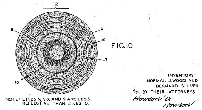Bild vom Patent von Norman J. Woodland und Bernard Silver