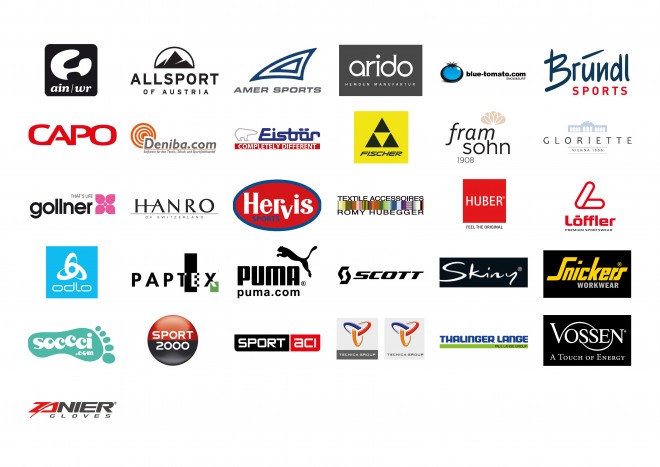Logos von Unternehmen, die an der GS1 Austria Fashion Group beteiligt sind