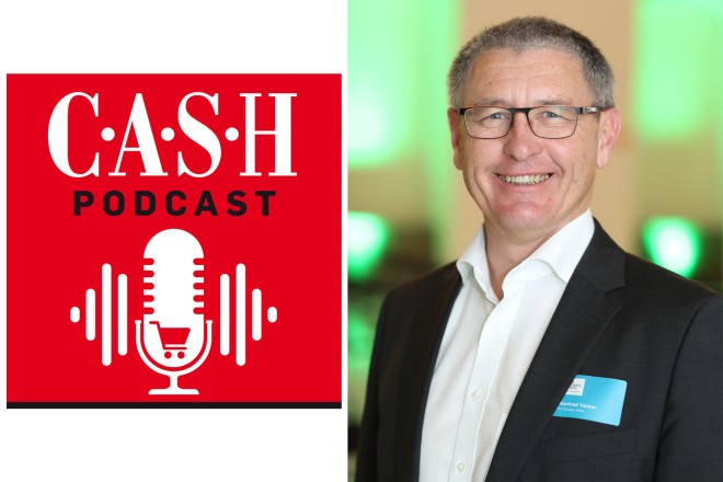 Manfred Tacker und das CASH Podcast Logo