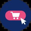 Icon zeigt einen Online-Warenkorb