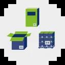 Icon zeigt verschiedene grüne Boxen